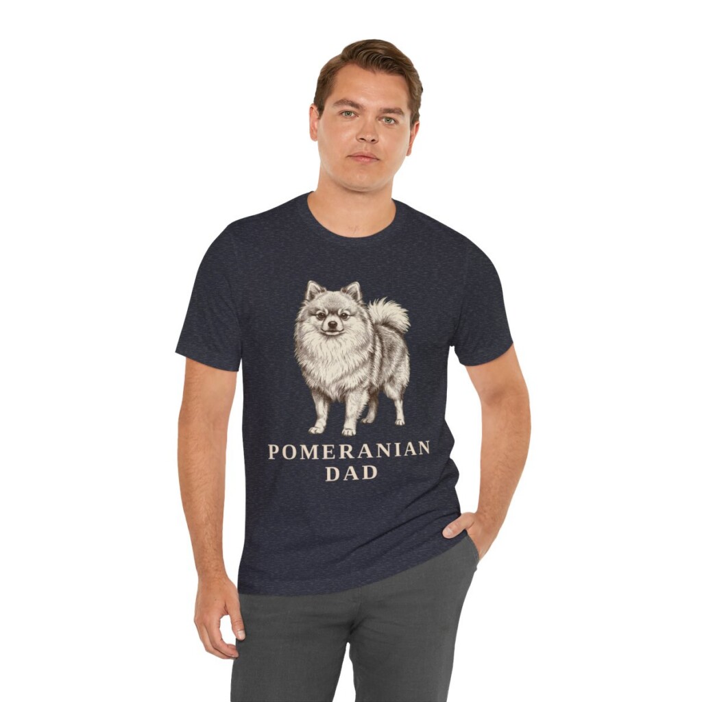 Pomeranian Dad Shirt, Vintage Dog Sketch Tee, Dog Dad Gift