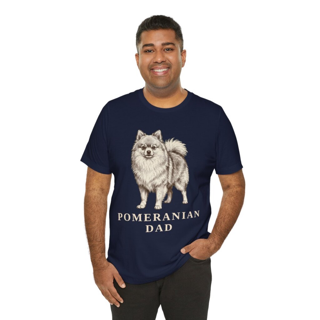 Pomeranian Dad Shirt, Vintage Dog Sketch Tee, Dog Dad Gift