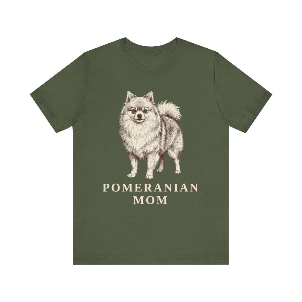 Pomeranian Mom Shirt, Vintage Dog Sketch Tee, Dog Mom Gift