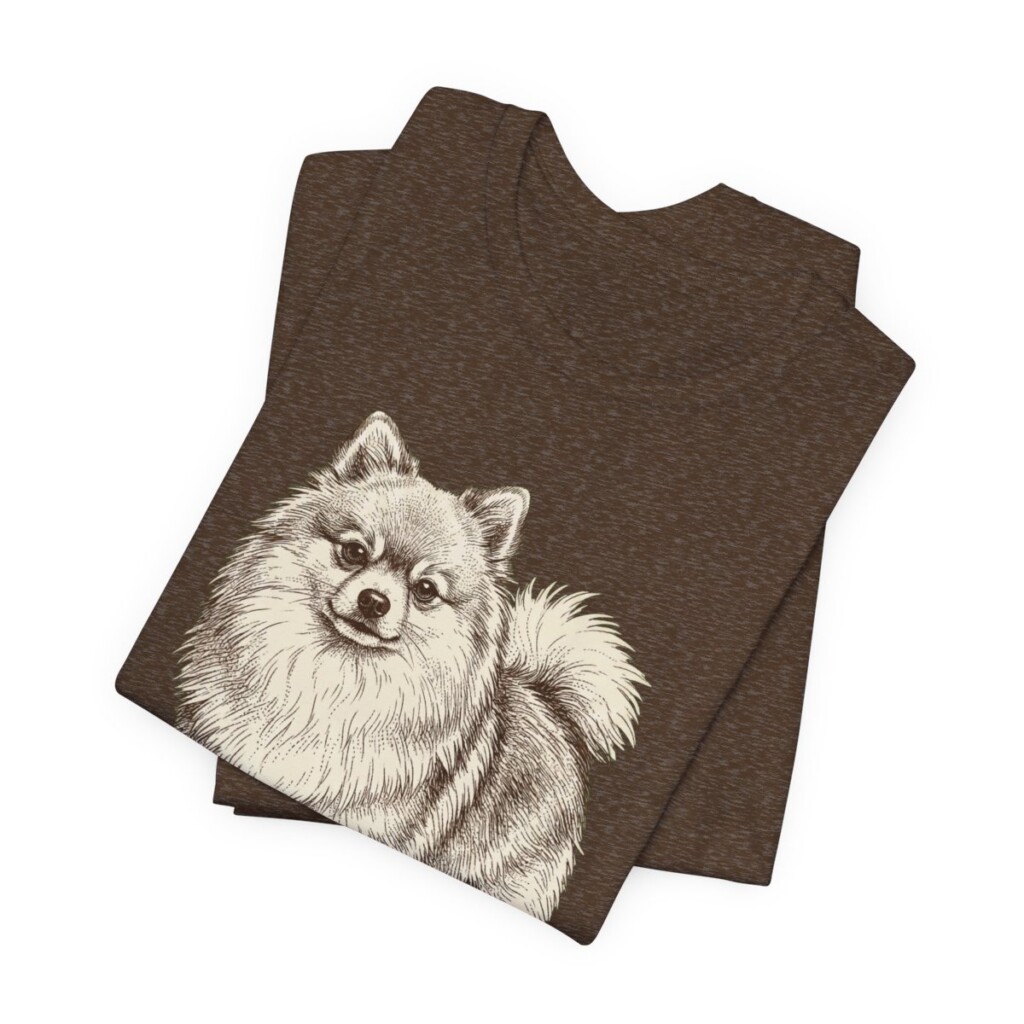 Pomeranian Lover Shirt, Vintage Dog Sketch Tee, Dog Lover Gift