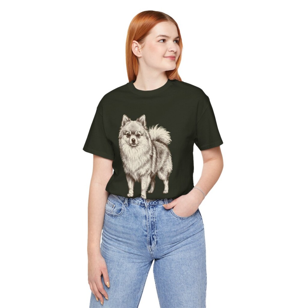 Pomeranian Lover Shirt, Vintage Dog Sketch Tee, Dog Lover Gift