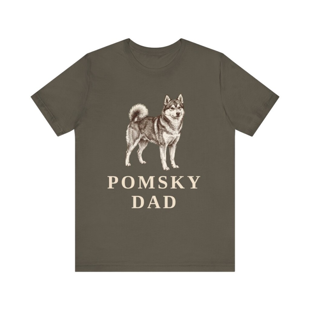 Pomsky Dad Shirt, Vintage Dog Sketch Tee, Dog Dad Gift