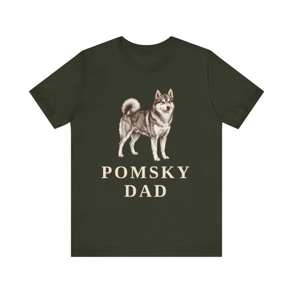Pomsky Dad Shirt, Vintage Dog Sketch Tee, Dog Dad Gift