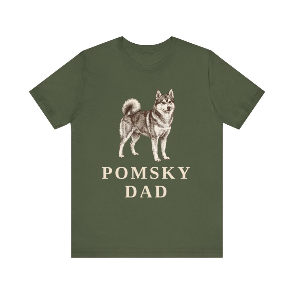 Pomsky Dad Shirt, Vintage Dog Sketch Tee, Dog Dad Gift