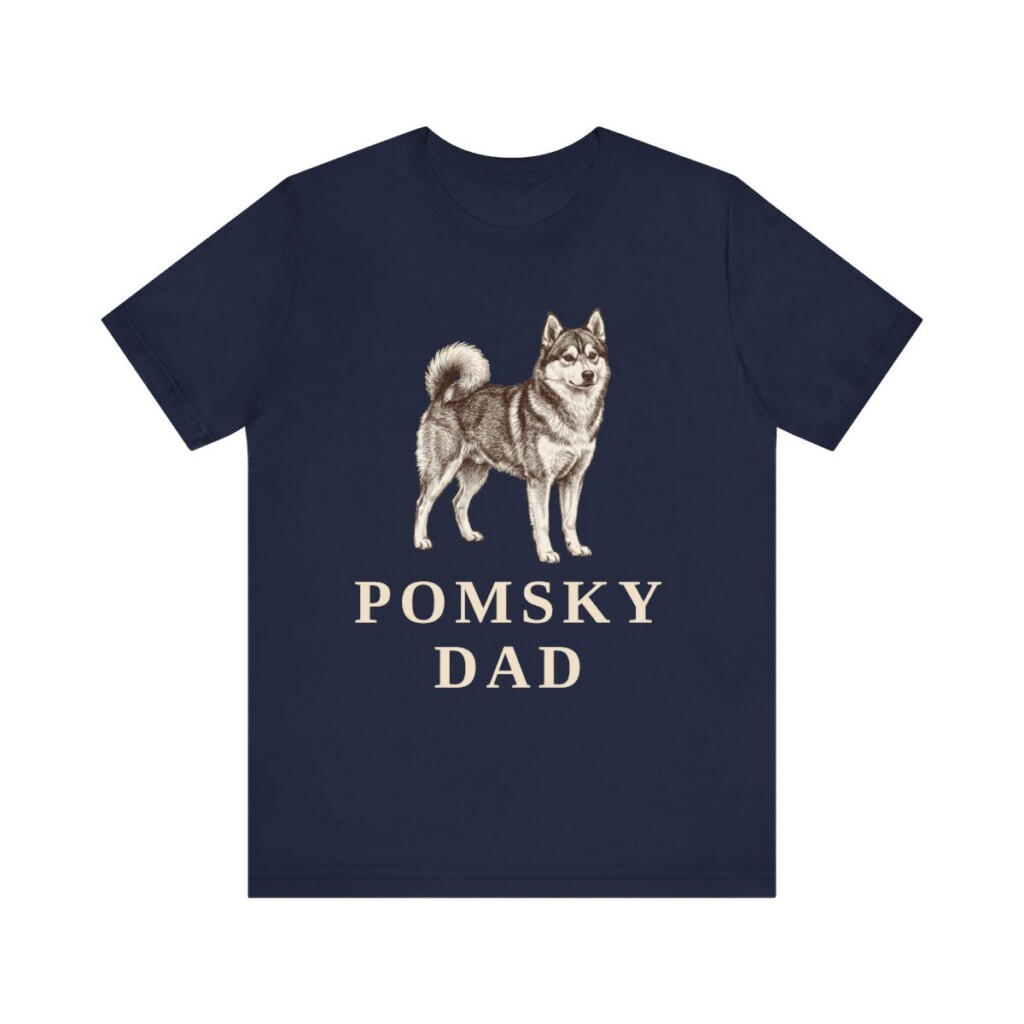 Pomsky Dad Shirt, Vintage Dog Sketch Tee, Dog Dad Gift