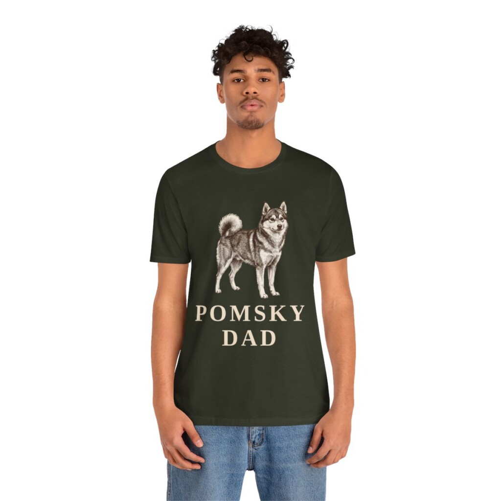 Pomsky Dad Shirt, Vintage Dog Sketch Tee, Dog Dad Gift