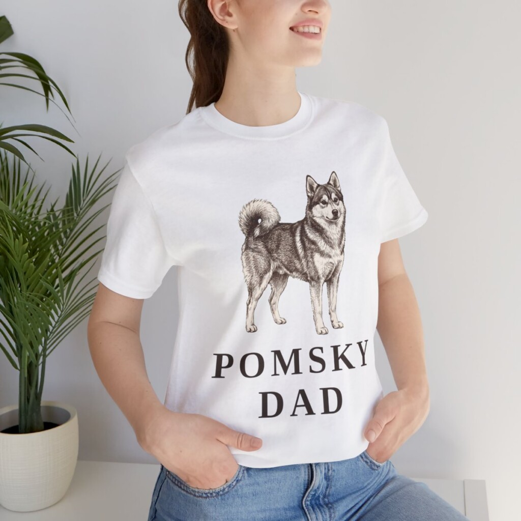 Pomsky Dad Shirt, Vintage Dog Sketch Tee, Dog Dad Gift