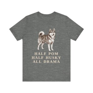 Pomsky Humor Shirt, Vintage Dog Sketch Tee, Dog Humor Gift