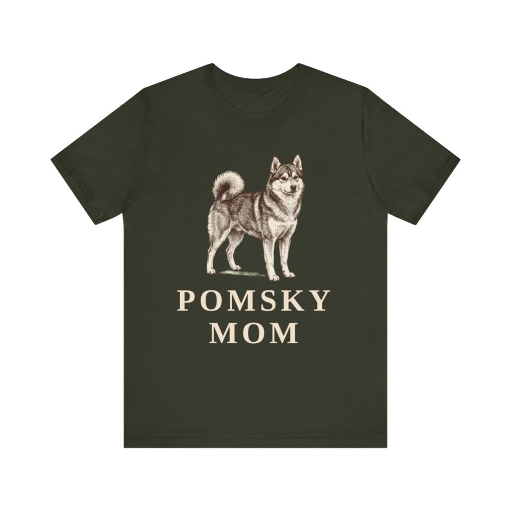Pomsky Mom Shirt, Vintage Dog Sketch Tee, Dog Mom Gift