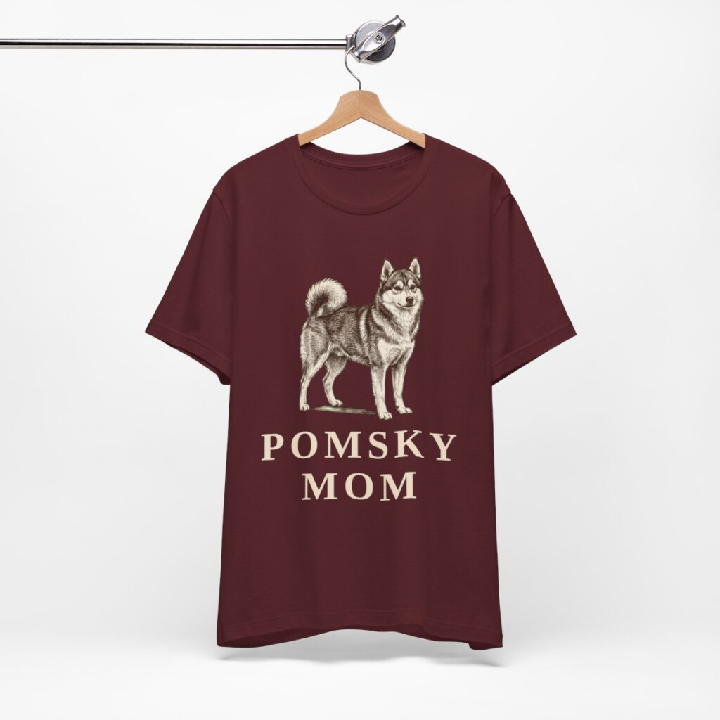 Pomsky Mom Shirt, Vintage Dog Sketch Tee, Dog Mom Gift