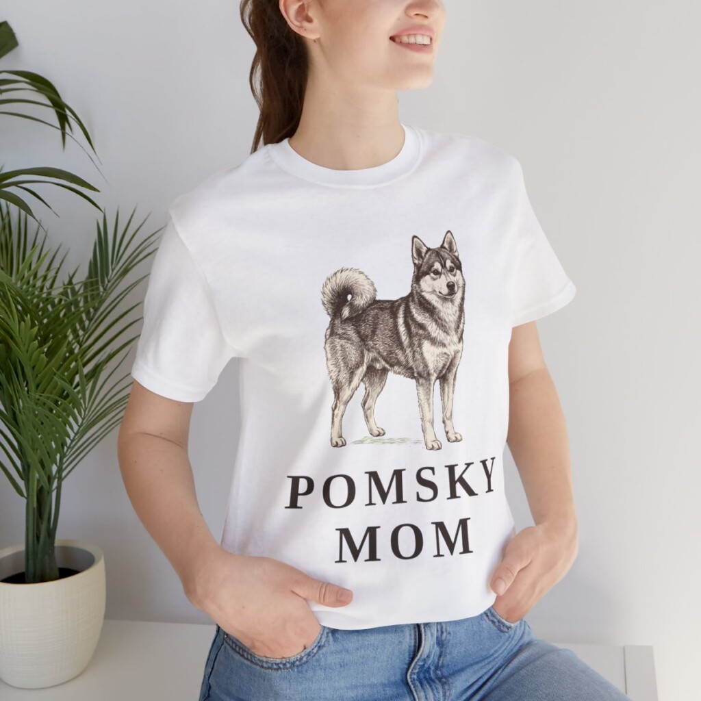 Pomsky Mom Shirt, Vintage Dog Sketch Tee, Dog Mom Gift