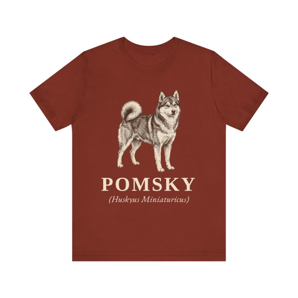 Pomsky Latin Shirt, Vintage Dog Sketch Tee, Dog Latin Gift