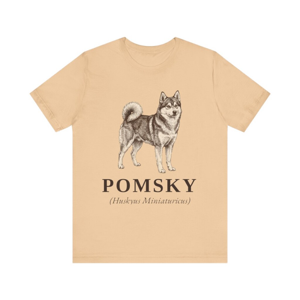 Pomsky Latin Shirt, Vintage Dog Sketch Tee, Dog Latin Gift