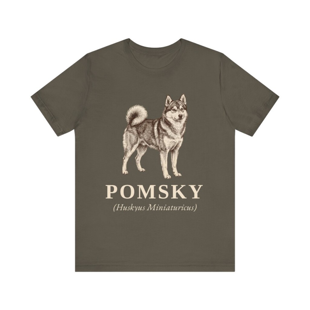 Pomsky Latin Shirt, Vintage Dog Sketch Tee, Dog Latin Gift