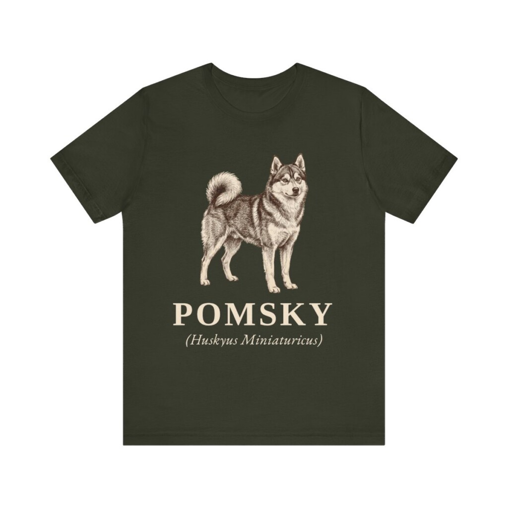 Pomsky Latin Shirt, Vintage Dog Sketch Tee, Dog Latin Gift