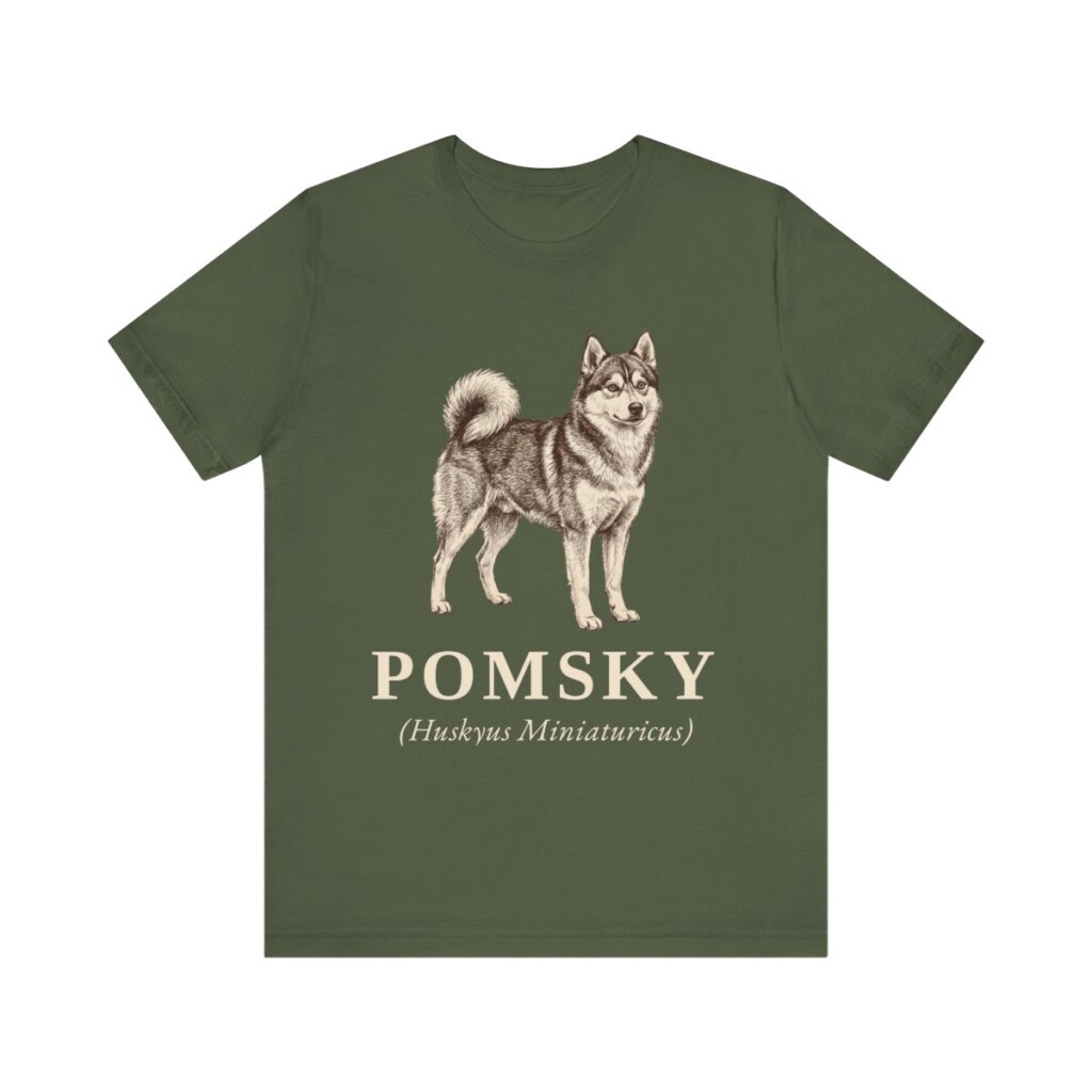 Pomsky Latin Shirt, Vintage Dog Sketch Tee, Dog Latin Gift