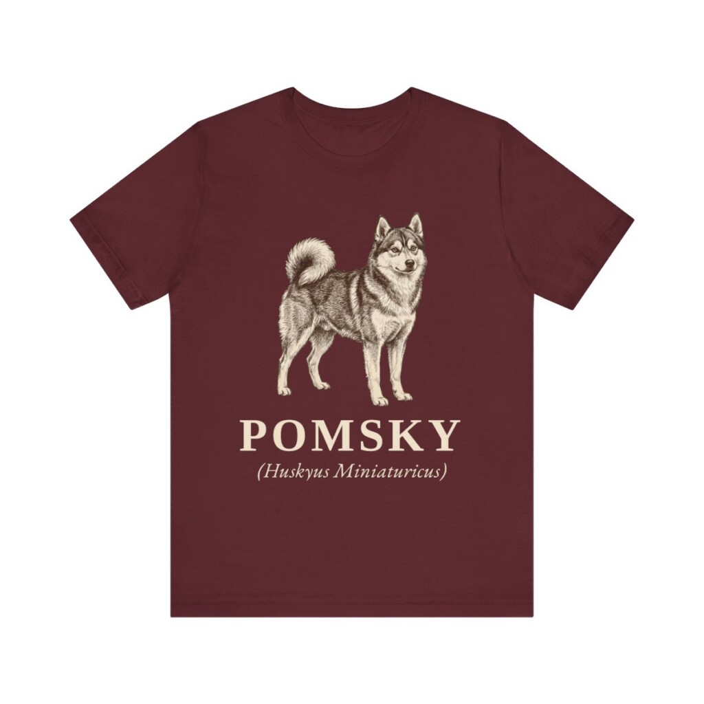 Pomsky Latin Shirt, Vintage Dog Sketch Tee, Dog Latin Gift
