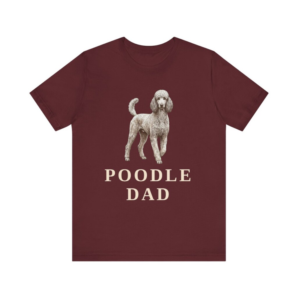 Poodle Dad Shirt, Vintage Dog Sketch Tee, Dog Dad Gift