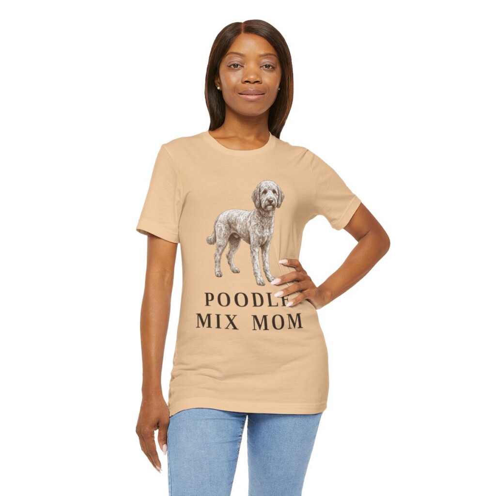 Poodle Mix Mom Shirt, Vintage Dog Sketch Tee, Dog Mom Gift