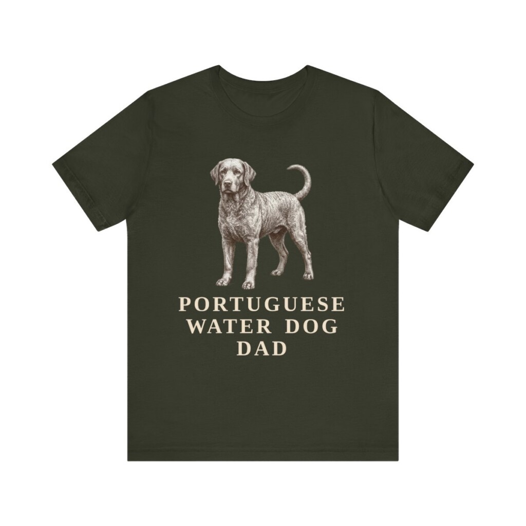 Portuguese Water Dog Dad Shirt, Vintage Dog Sketch Tee, Dog Dad Gift
