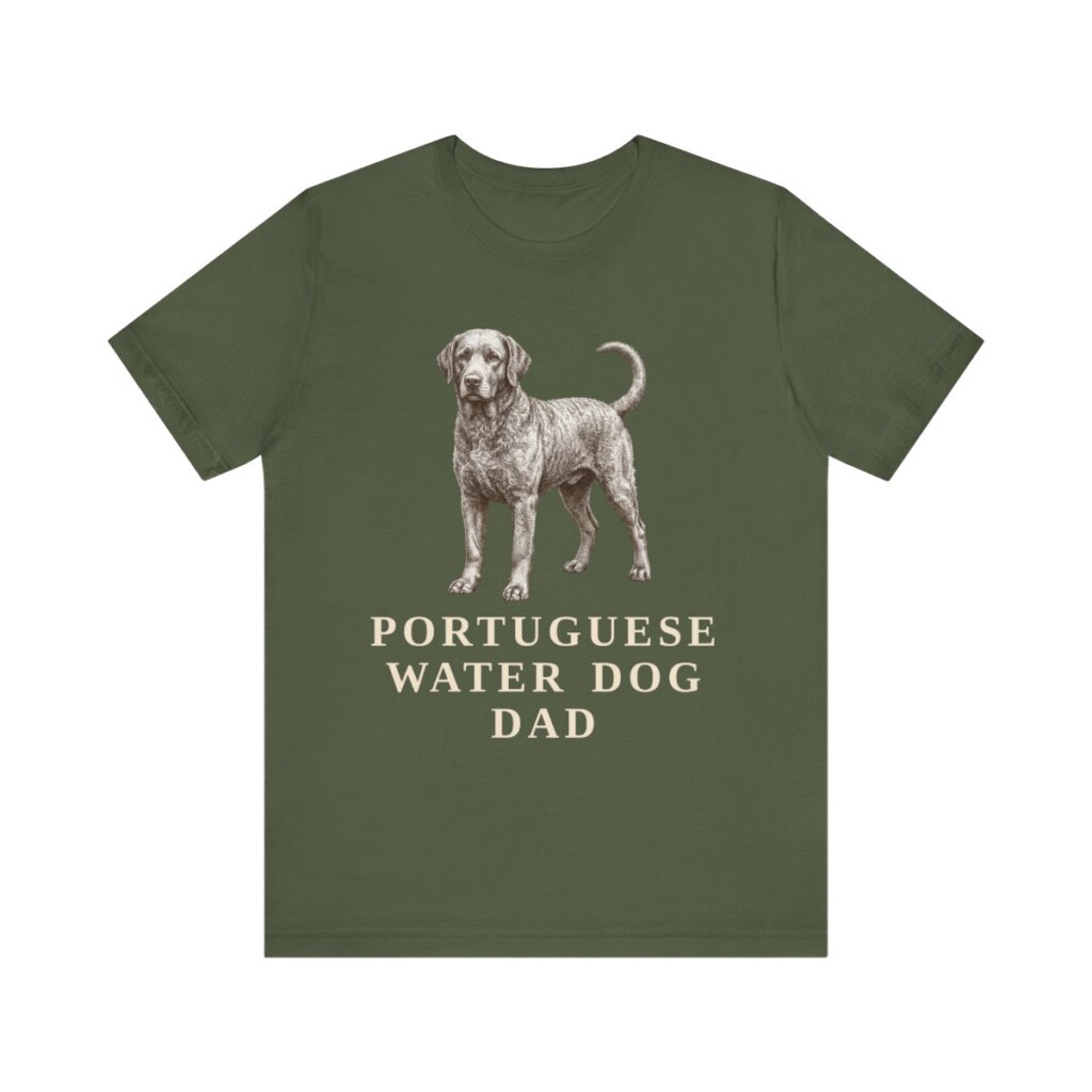 Portuguese Water Dog Dad Shirt, Vintage Dog Sketch Tee, Dog Dad Gift