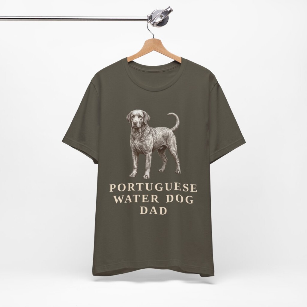 Portuguese Water Dog Dad Shirt, Vintage Dog Sketch Tee, Dog Dad Gift