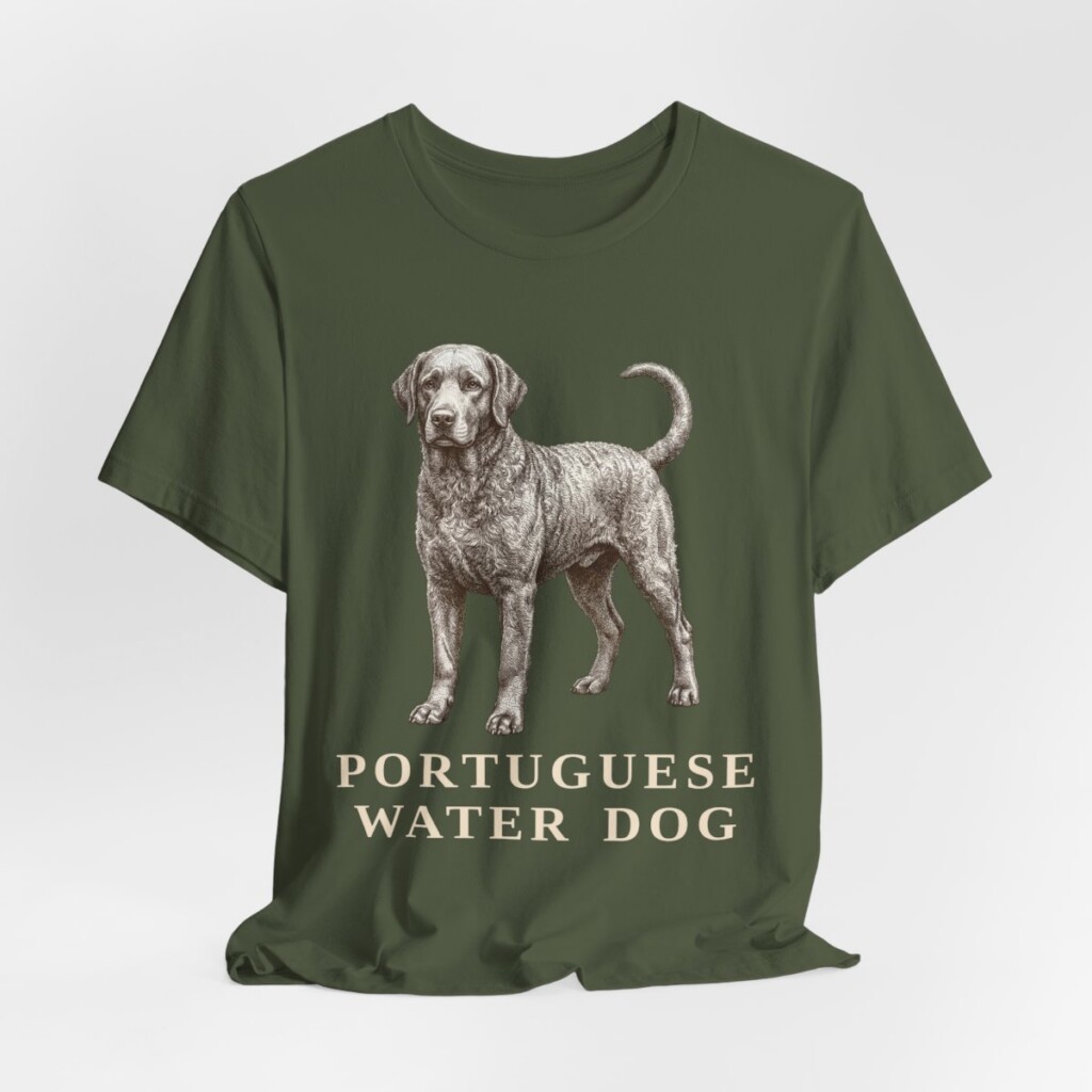 Portuguese Water Dog Lover Shirt, Vintage Dog Sketch Tee, Dog Lover Gift