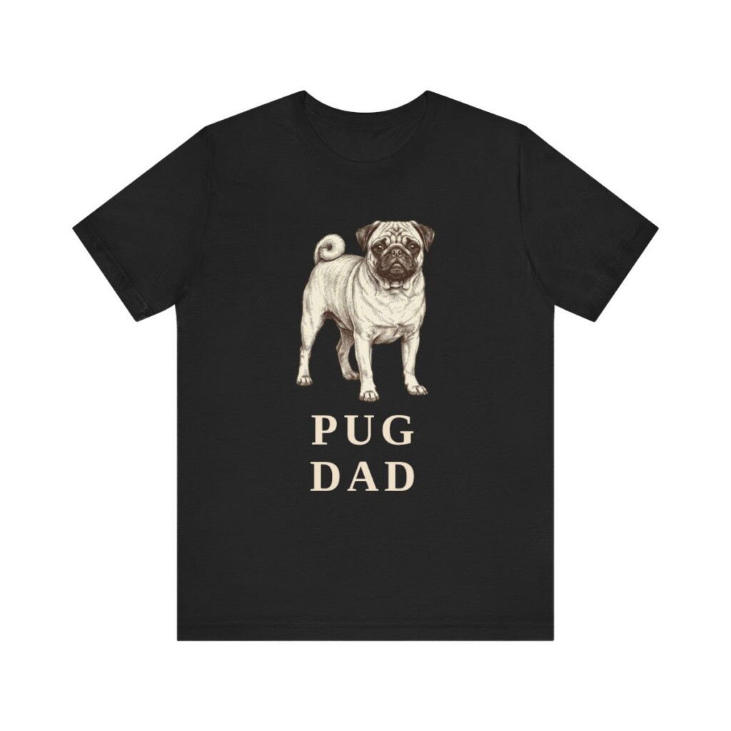 Pug Dad Shirt, Vintage Dog Sketch Tee, Dog Dad Gift