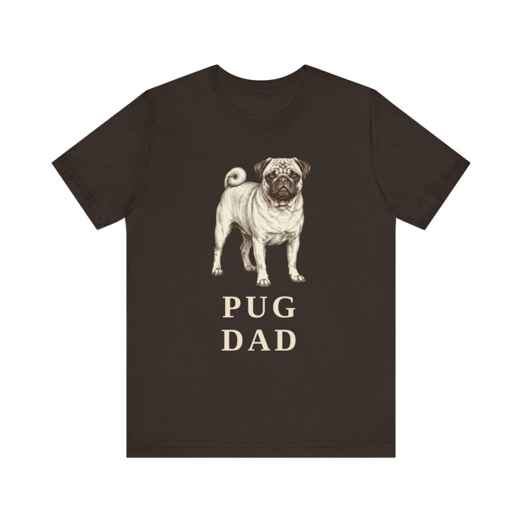 Pug Dad Shirt, Vintage Dog Sketch Tee, Dog Dad Gift
