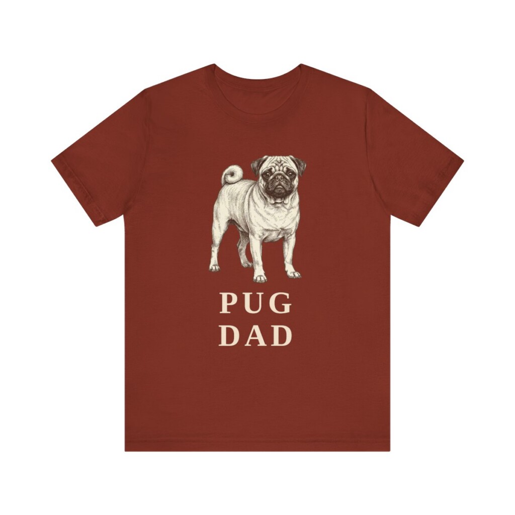 Pug Dad Shirt, Vintage Dog Sketch Tee, Dog Dad Gift