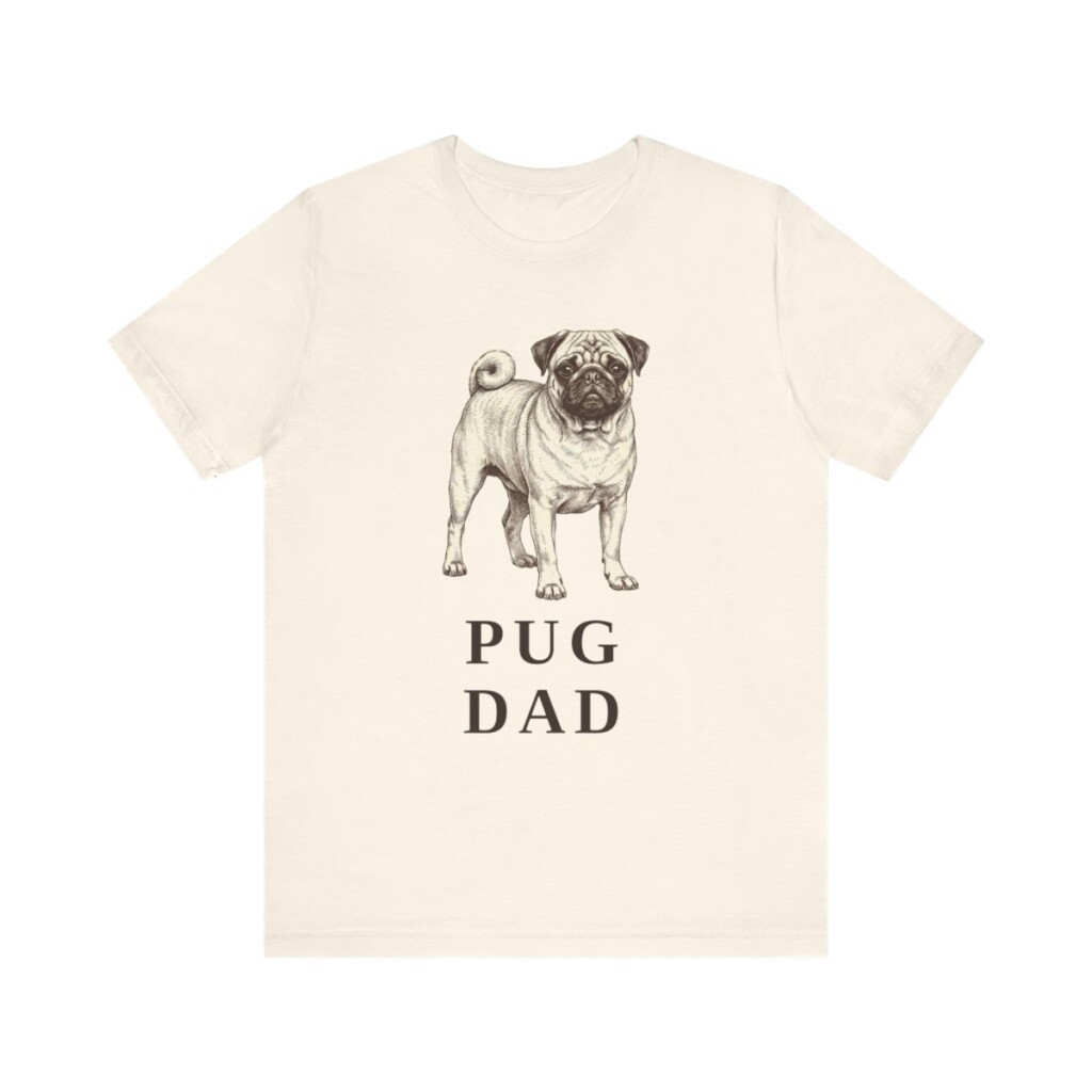 Pug Dad Shirt, Vintage Dog Sketch Tee, Dog Dad Gift