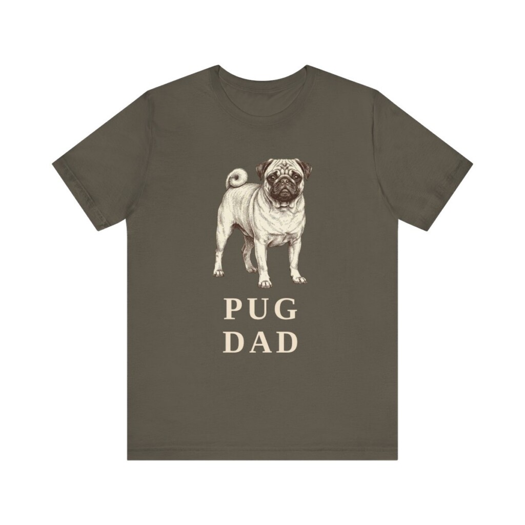 Pug Dad Shirt, Vintage Dog Sketch Tee, Dog Dad Gift