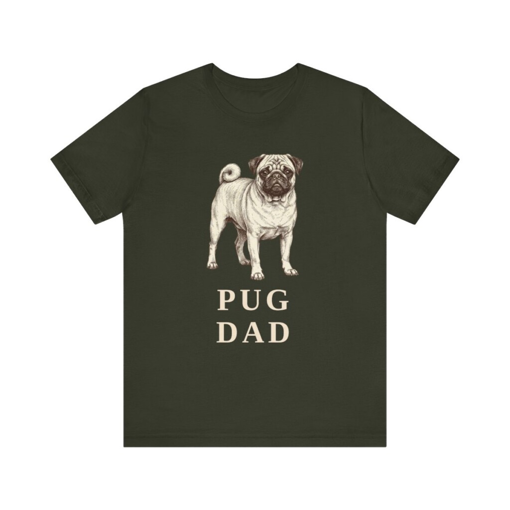 Pug Dad Shirt, Vintage Dog Sketch Tee, Dog Dad Gift