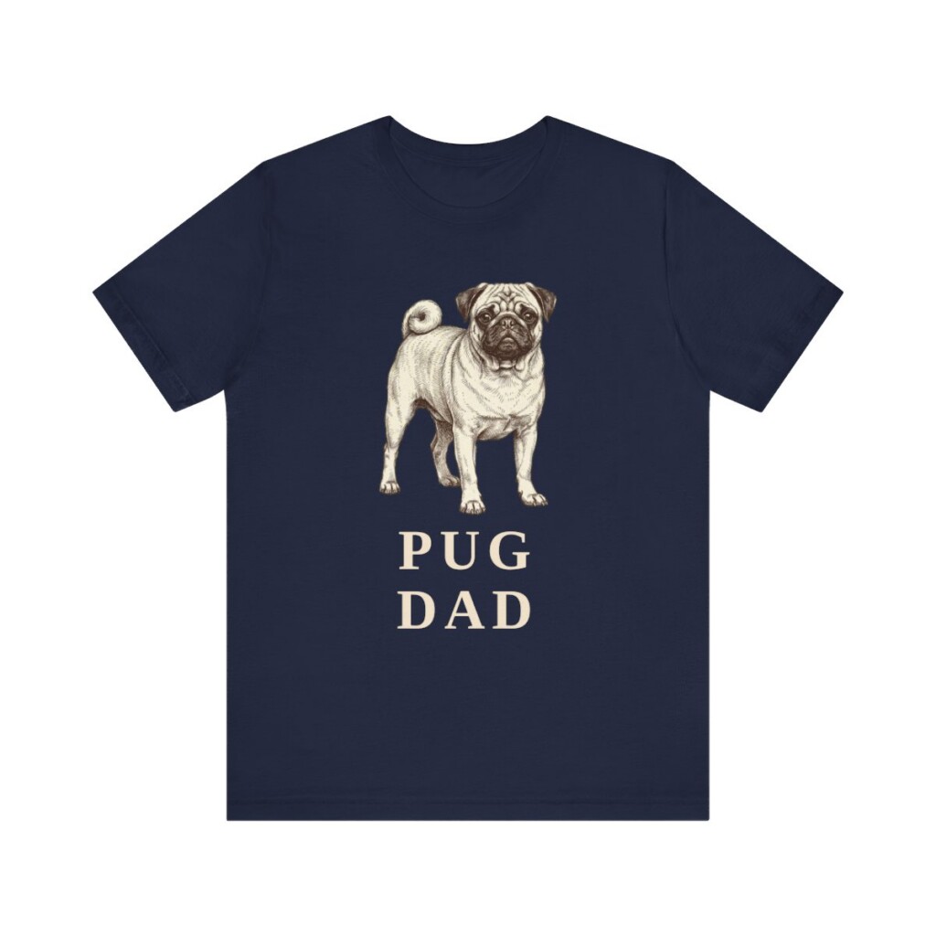 Pug Dad Shirt, Vintage Dog Sketch Tee, Dog Dad Gift