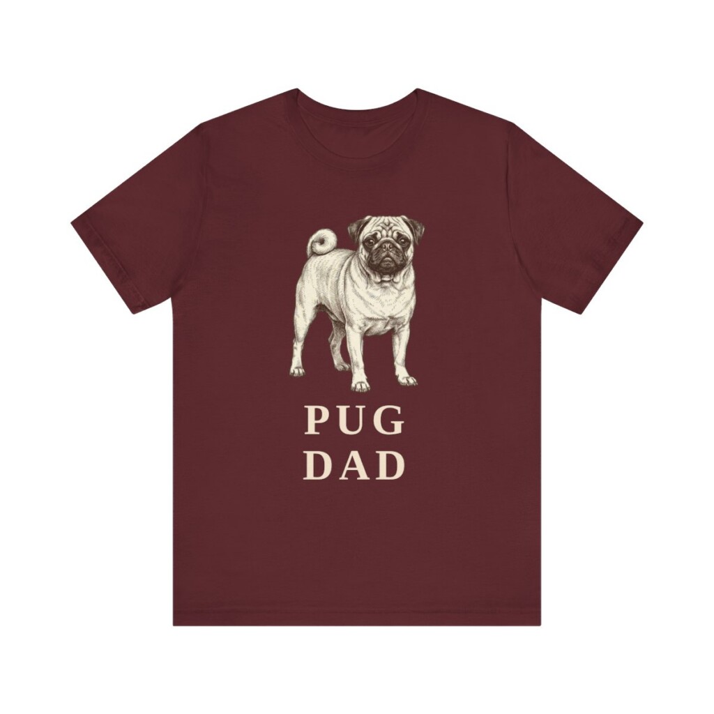 Pug Dad Shirt, Vintage Dog Sketch Tee, Dog Dad Gift