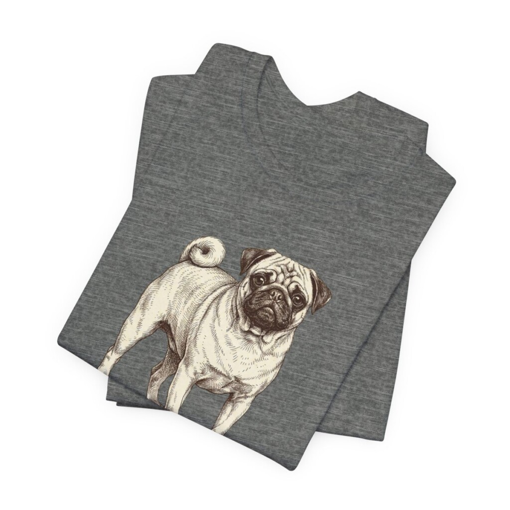 Pug Dad Shirt, Vintage Dog Sketch Tee, Dog Dad Gift