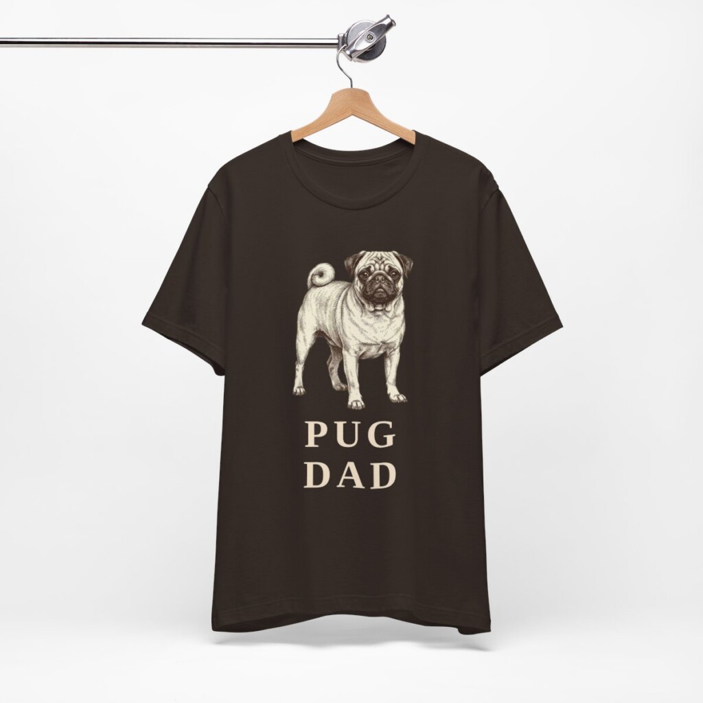 Pug Dad Shirt, Vintage Dog Sketch Tee, Dog Dad Gift