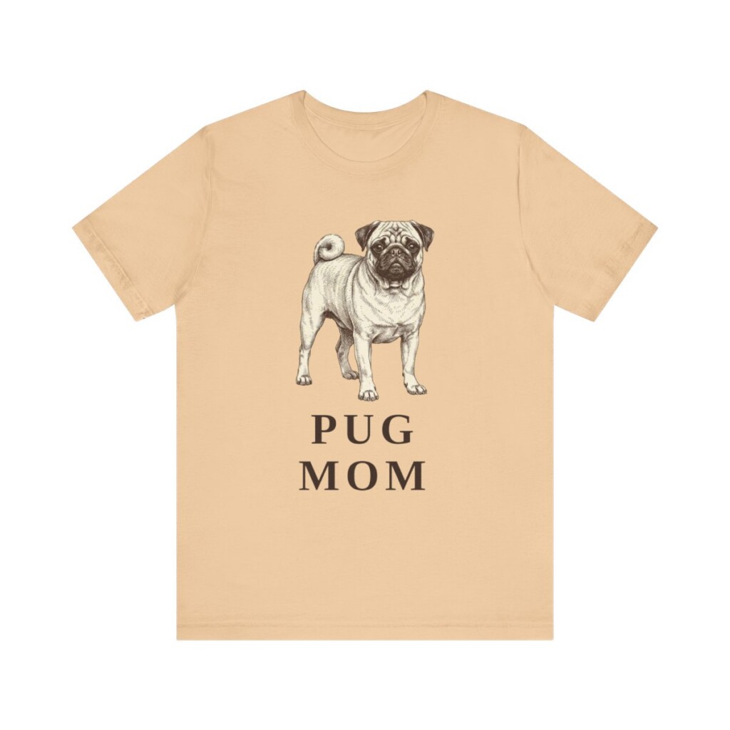 Pug Mom Shirt, Vintage Dog Sketch Tee, Dog Mom Gift