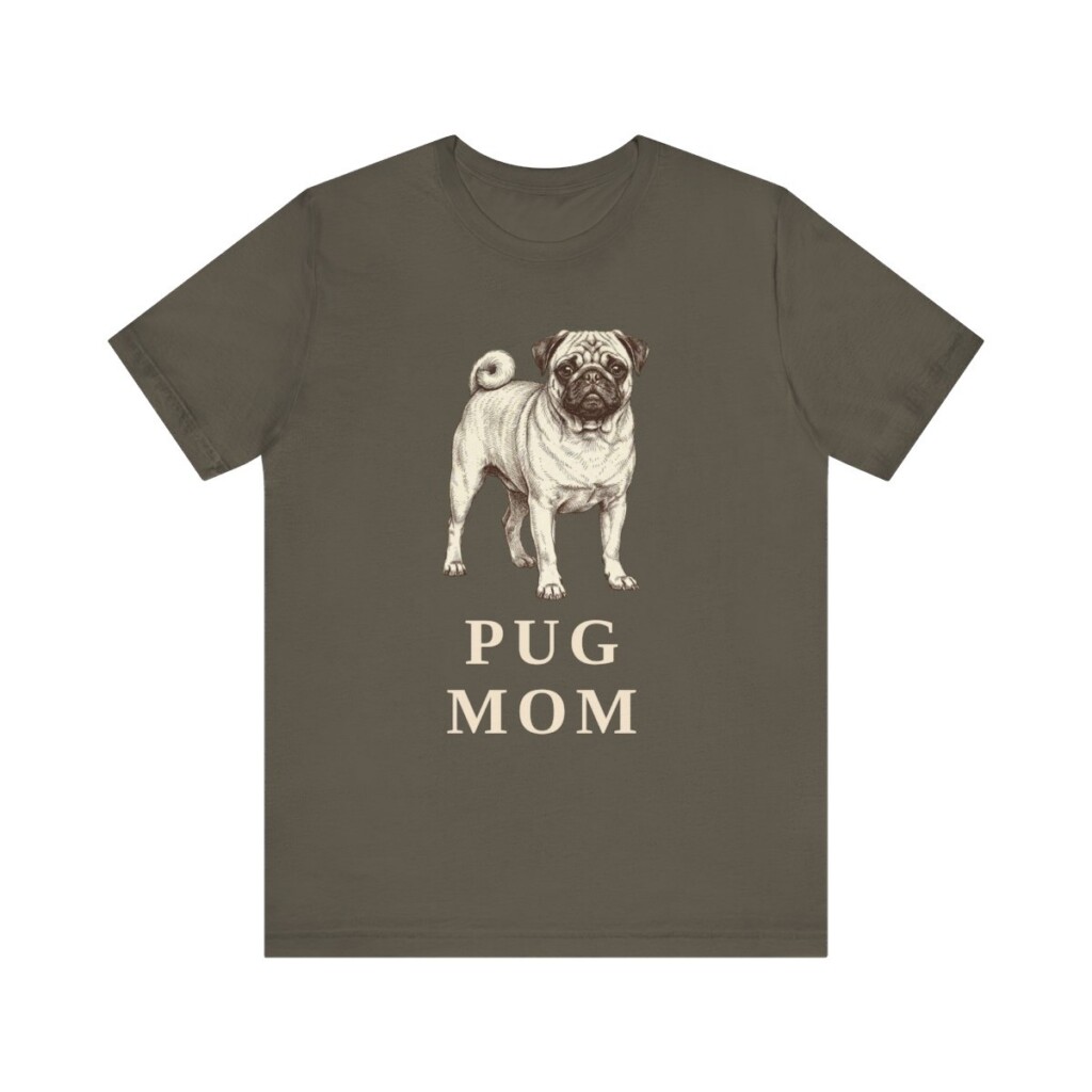 Pug Mom Shirt, Vintage Dog Sketch Tee, Dog Mom Gift