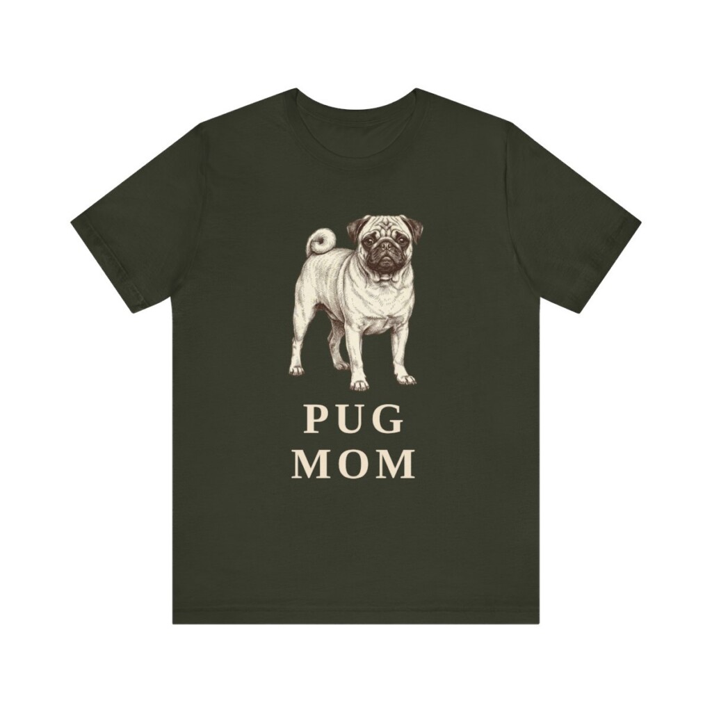 Pug Mom Shirt, Vintage Dog Sketch Tee, Dog Mom Gift