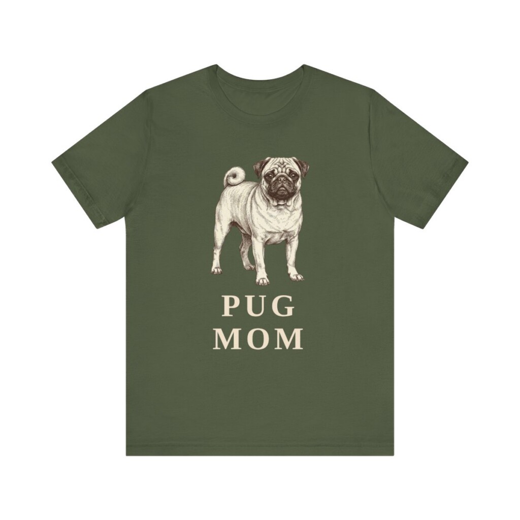 Pug Mom Shirt, Vintage Dog Sketch Tee, Dog Mom Gift