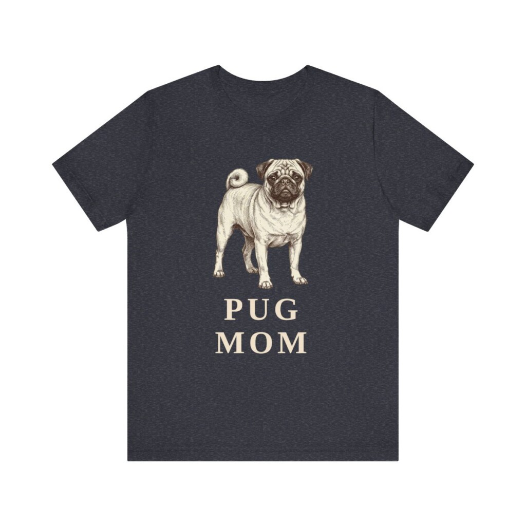 Pug Mom Shirt, Vintage Dog Sketch Tee, Dog Mom Gift