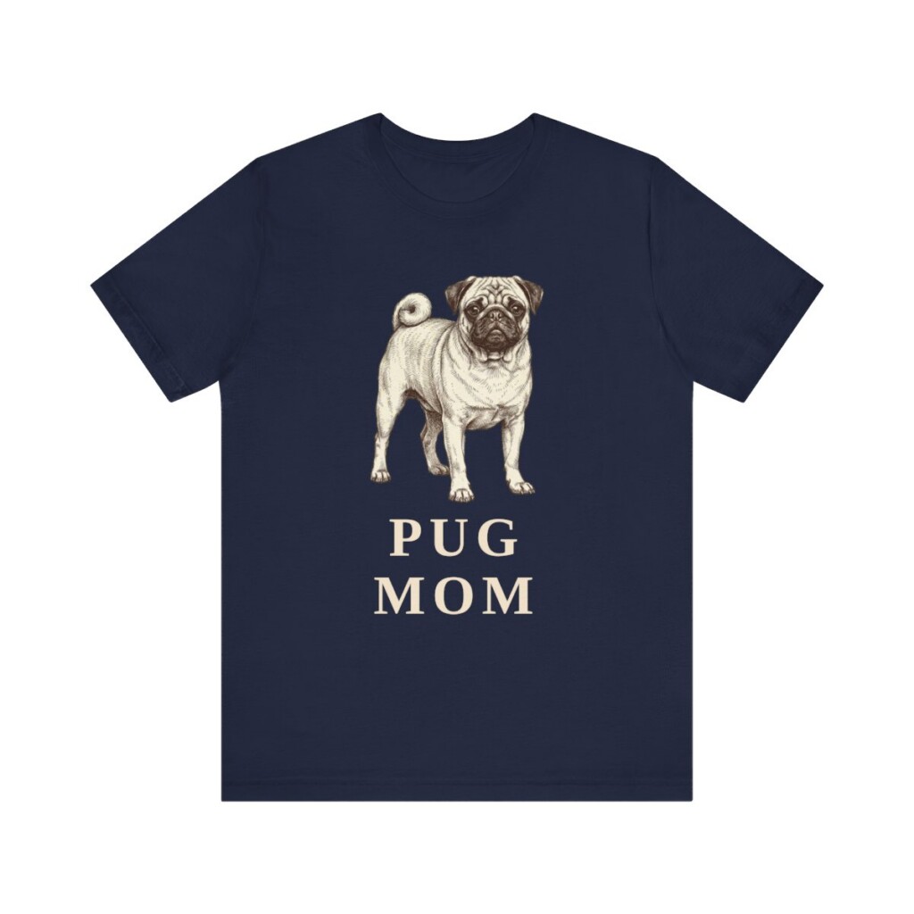 Pug Mom Shirt, Vintage Dog Sketch Tee, Dog Mom Gift