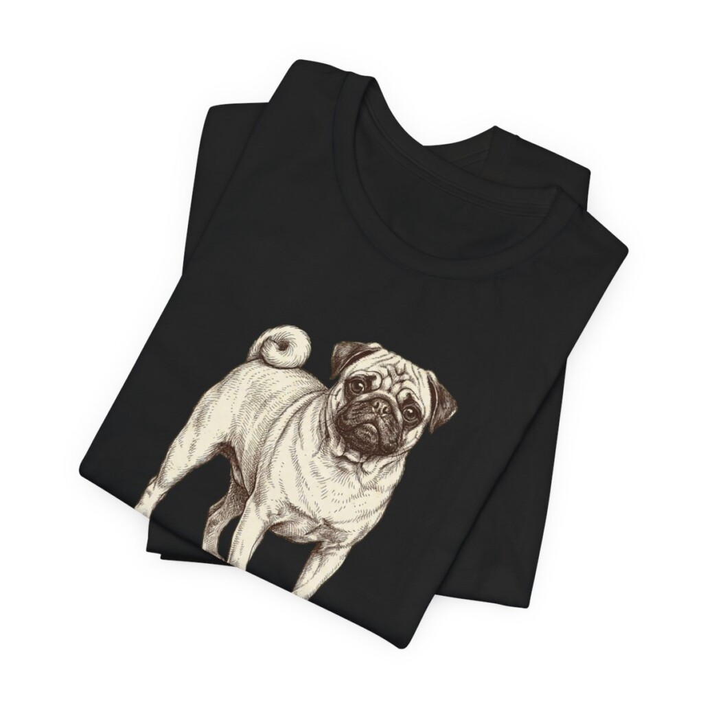 Pug Mom Shirt, Vintage Dog Sketch Tee, Dog Mom Gift