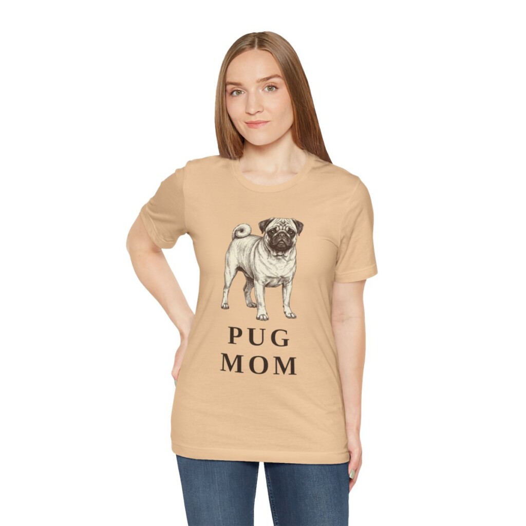 Pug Mom Shirt, Vintage Dog Sketch Tee, Dog Mom Gift
