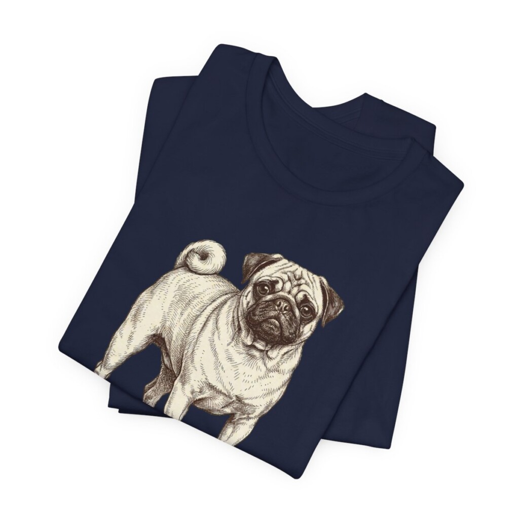 Pug Humor Shirt, Vintage Dog Sketch Tee, Dog Humor Gift