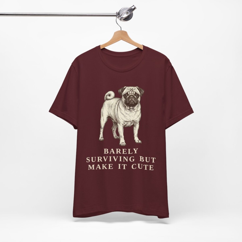 Pug Humor Shirt, Vintage Dog Sketch Tee, Dog Humor Gift