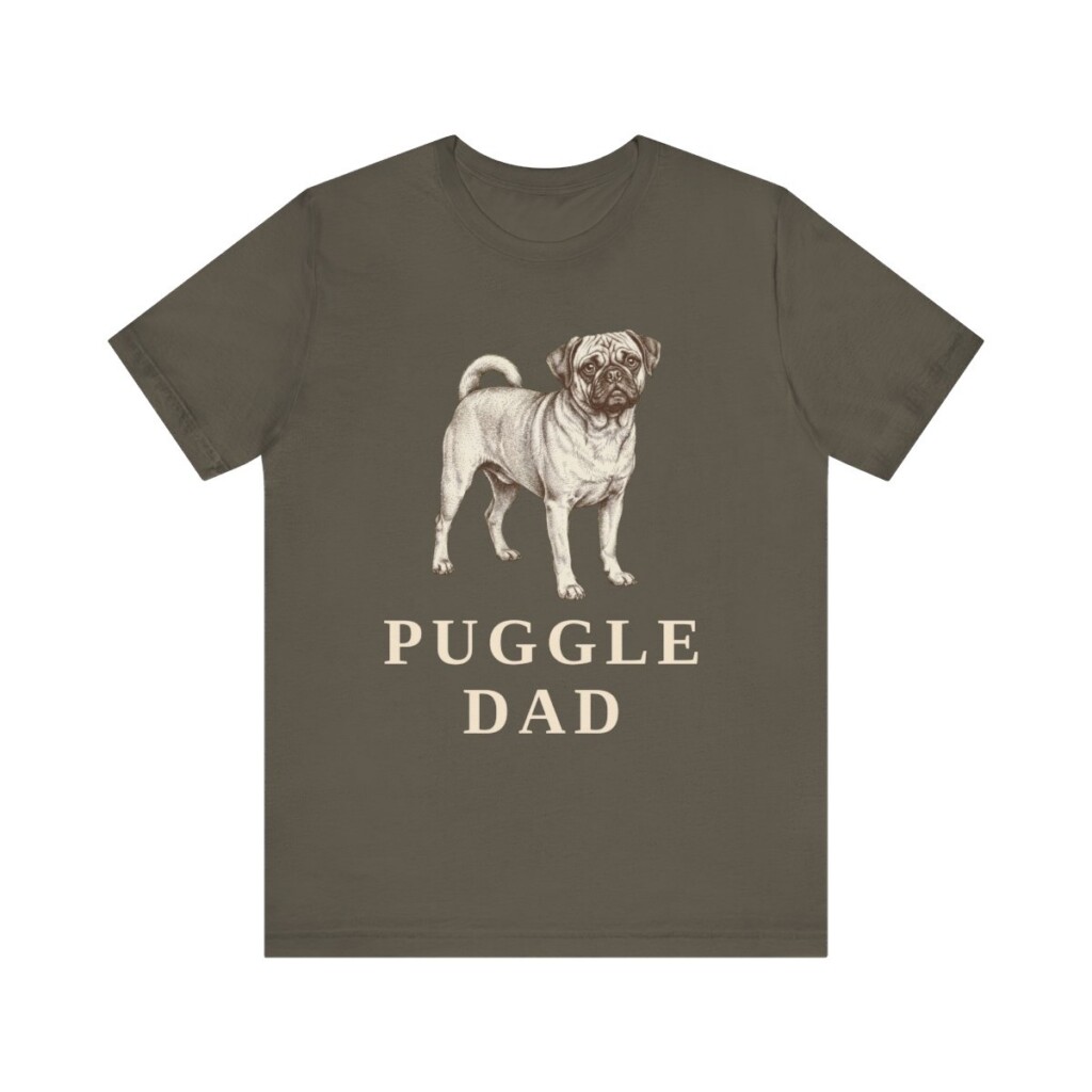 Puggle Dad Shirt, Vintage Dog Sketch Tee, Dog Dad Gift