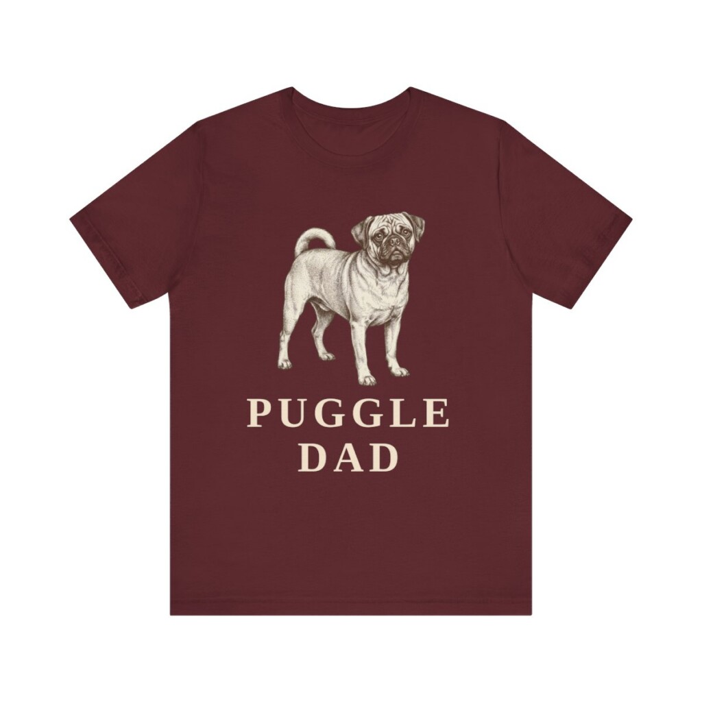 Puggle Dad Shirt, Vintage Dog Sketch Tee, Dog Dad Gift