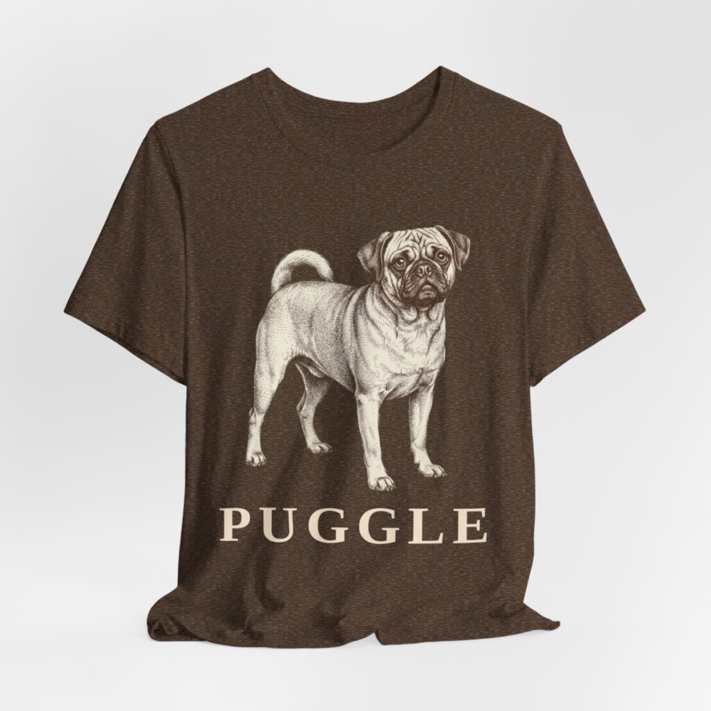Puggle Lover Shirt, Vintage Dog Sketch Tee, Dog Lover Gift